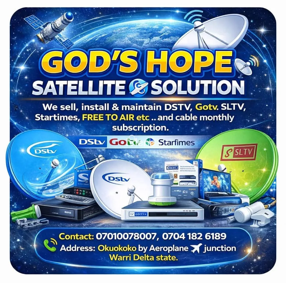 Satellite accessories installation maintenance and monthly subscription 