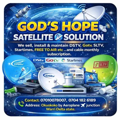 Satellite accessories installation maintenance and monthly subscription 